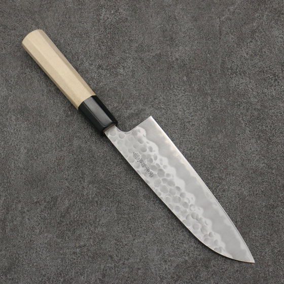 Oul White Steel No.2 Hammered Santoku  165mm Magnolia Handle - Seisuke Knife