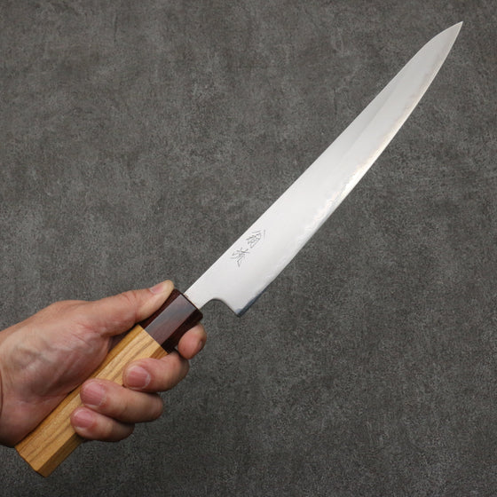 Oul White Steel No.1 Sujihiki  240mm Keyaki (Japanese Elm) Handle - Seisuke Knife