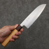 Oul White Steel No.1 Santoku  165mm Keyaki (Japanese Elm) Handle - Seisuke Knife