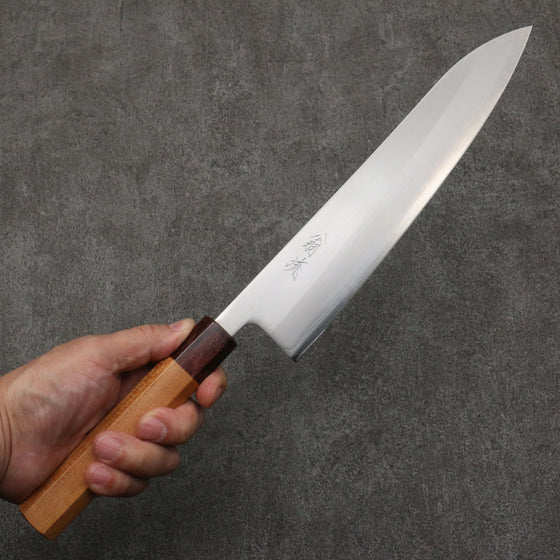 Oul White Steel No.1 Gyuto  240mm Keyaki (Japanese Elm) Handle - Seisuke Knife