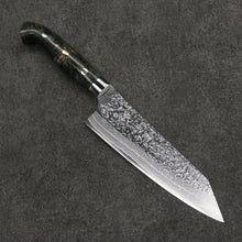  Yu Kurosaki Shizuku SG2 Hammered Damascus Bunka  170mm Gray Stablilized Wood Handle - Seisuke Knife