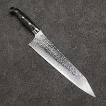  Yu Kurosaki Shizuku SG2 Hammered Damascus Kiritsuke Gyuto  240mm Gray Stablilized Wood Handle - Seisuke Knife