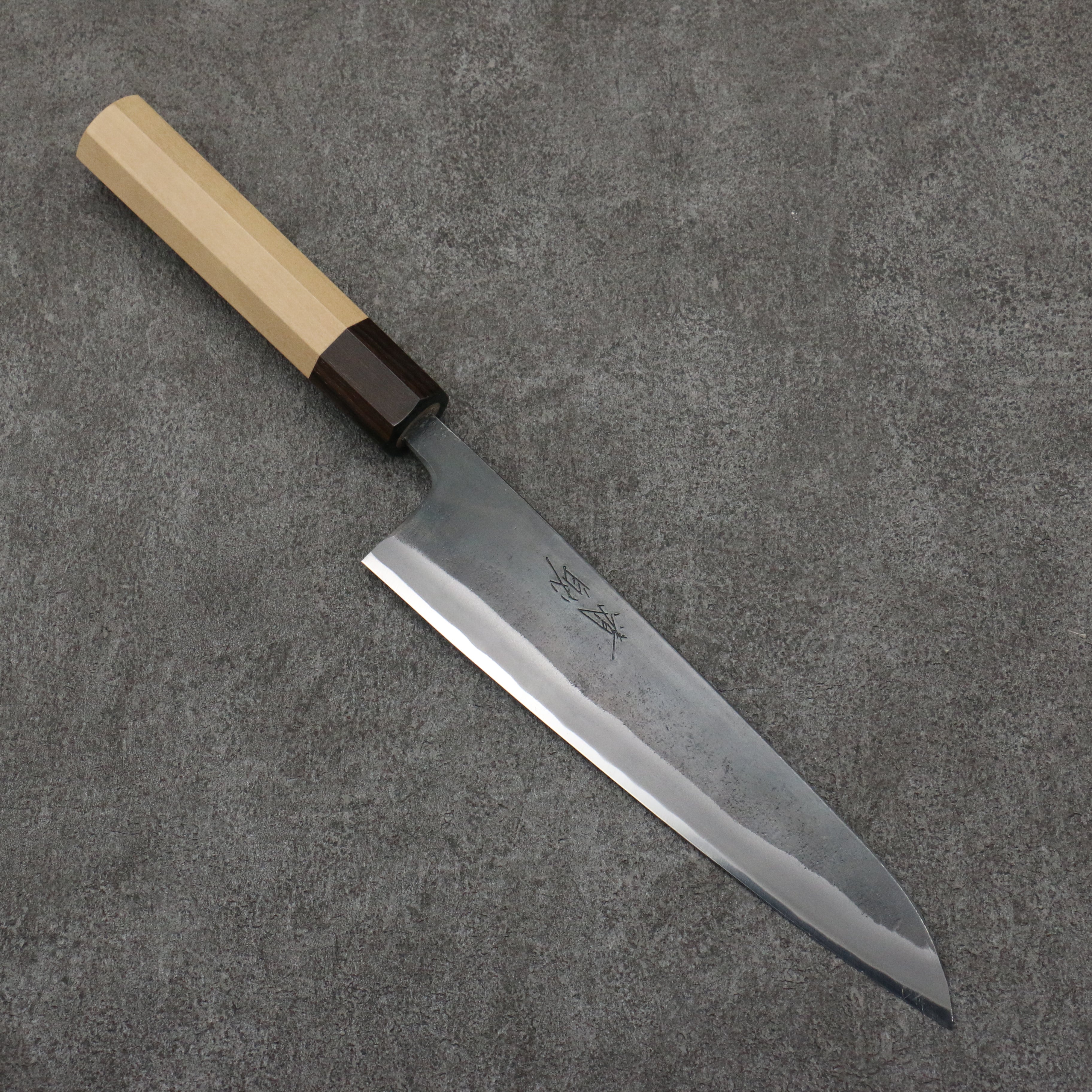 Seisuke Blue Super Black Finished Gyuto 210mm Magnolia (Ferrule: Ebony) Handle - Seisuke Knife