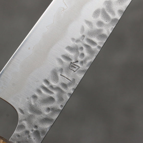 Oul White Steel No.1 Hammered Petty-Utility  135mm Oak Handle - Seisuke Knife