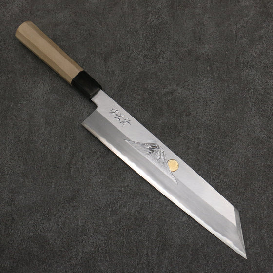 Sakai Takayuki Gold Filled Engraving by Kubota Fuji and Sunset Blue Steel No.2 Kiritsuke Gyuto  270mm Magnolia  (Ferrule: Water Buffalo Horn) Handle - Seisuke Knife