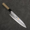 Sakai Takayuki Gold Filled Engraving by Kubota Fuji and Sunset Blue Steel No.2 Gyuto  240mm Magnolia  (Ferrule: Water Buffalo Horn) Handle - Seisuke Knife - Slide 1