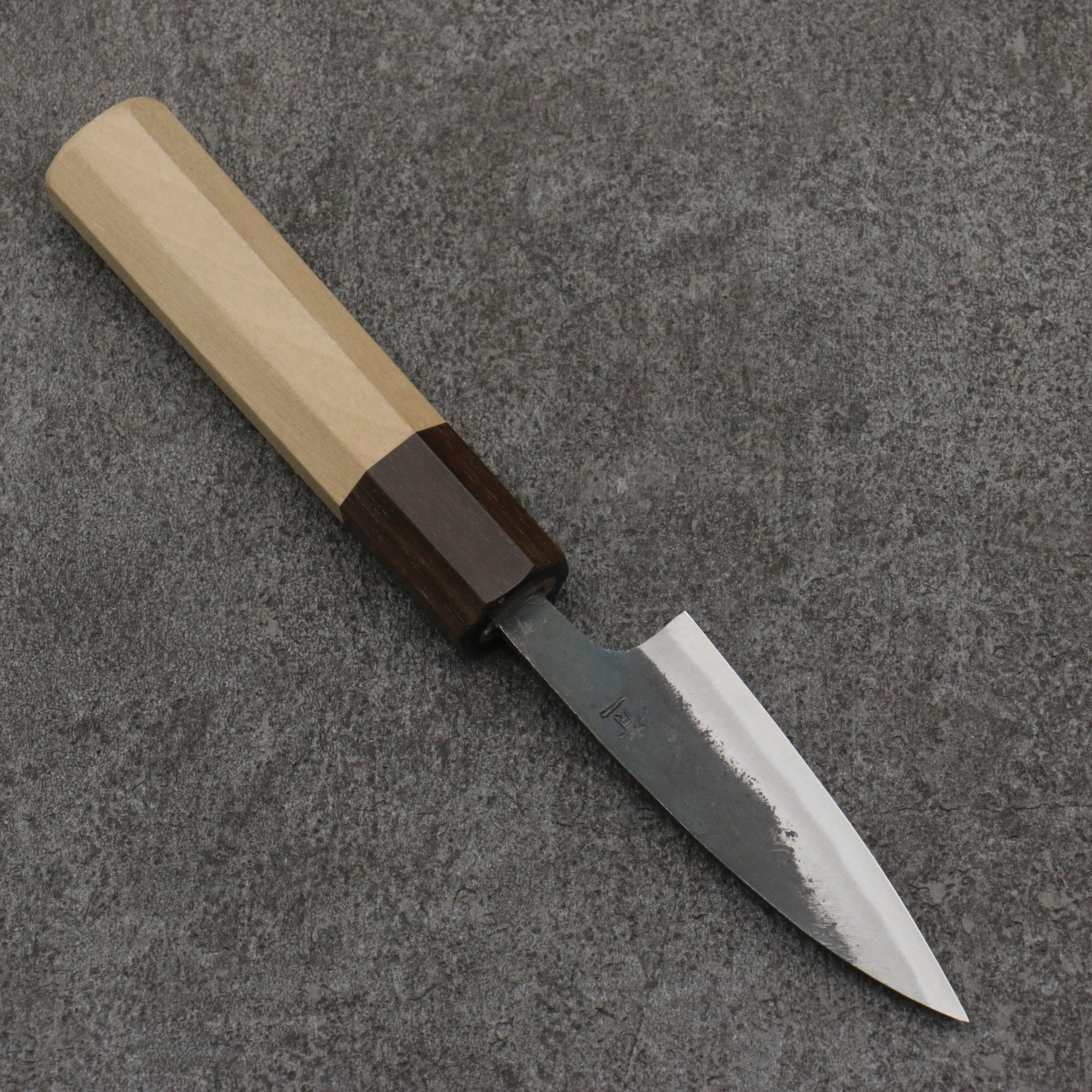 Seisuke Blue Steel No.1 Black Finished Paring 75mm Magnolia & Ebony Handle - Seisuke Knife