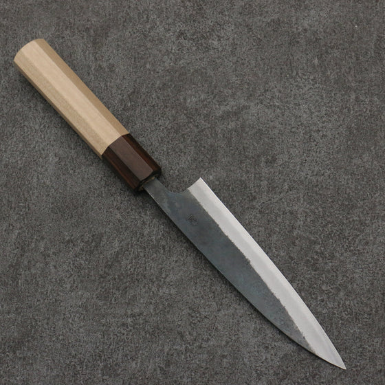 Seisuke Blue Steel No.1 Black Finished Petty-Utility  135mm Magnolia (Ferrule: Ebony) Handle - Seisuke Knife