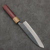 Seisuke Blue Steel No.2 Black Finished Santoku  170mm Purpleheart (Ferrule: Oak) Handle - Seisuke Knife