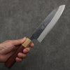 Seisuke Blue Steel No.2 Black Finished Santoku  170mm Purpleheart (Ferrule: Oak) Handle - Seisuke Knife