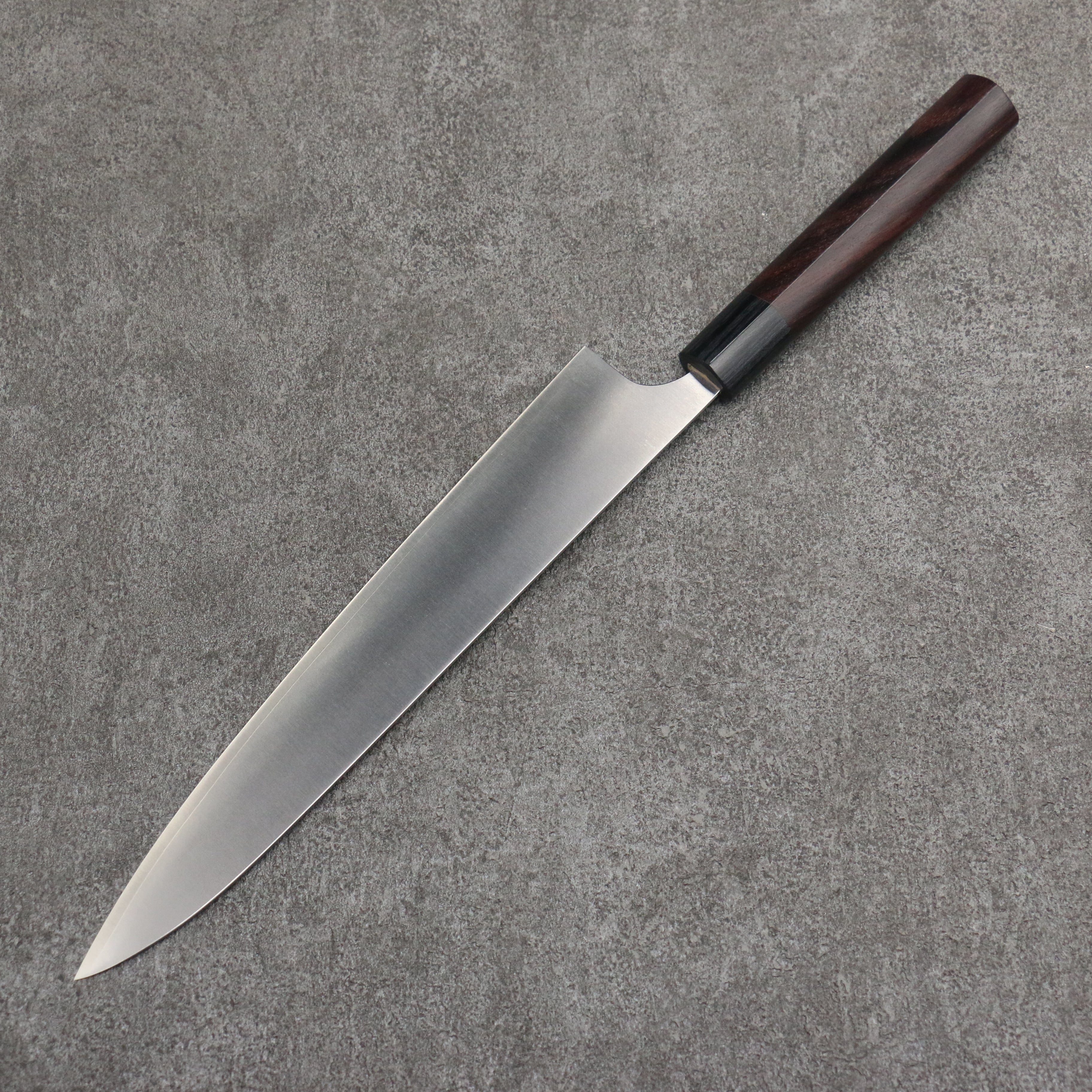 Shungo Ogata SG2 Migaki Finished Sujihiki 240mm Rosewood (Ferrule: Black Pakka Wood) Handle - Seisuke Knife
