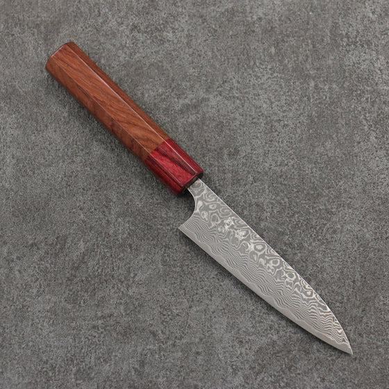 Yoshimi Kato SG2 Black Damascus Petty-Utility  120mm Honduras (ferrule: Red Pakka wood) Handle - Seisuke Knife