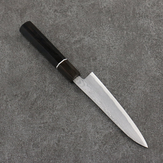 Shigeki Tanaka Habakiri SG2 Damascus Petty-Utility  135mm Ebony Wood Handle - Seisuke Knife