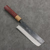 Seisuke Blue Steel No.2 Black Finished Nakiri  165mm Purpleheart (Ferrule: Oak) Handle - Seisuke Knife - Slide 1