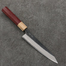  Seisuke Blue Steel No.2 Black Finished Kiritsuke Petty-Utility  150mm Purpleheart (Ferrule: Oak) Handle - Seisuke Knife