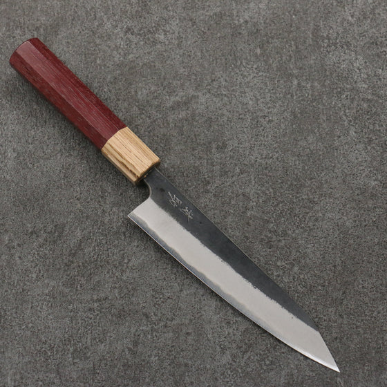 Seisuke Blue Steel No.2 Black Finished Kiritsuke Petty-Utility  150mm Purpleheart (Ferrule: Oak) Handle - Seisuke Knife