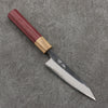 Seisuke Blue Steel No.2 Black Finished Kiritsuke Petty-Utility  120mm Purpleheart (Ferrule: Oak) Handle - Seisuke Knife