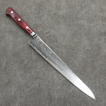  Seisuke AUS10 Damascus Sujihiki  240mm Red Pakka wood Handle - Seisuke Knife