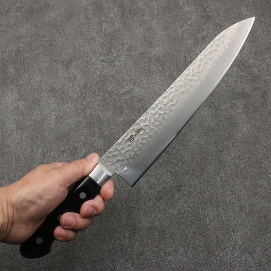 Seisuke AUS8 Hammered Gyuto  240mm Black Pakka wood Handle - Seisuke Knife