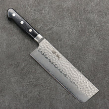  Seisuke AUS8 Hammered Nakiri  165mm Black Pakka wood Handle - Seisuke Knife