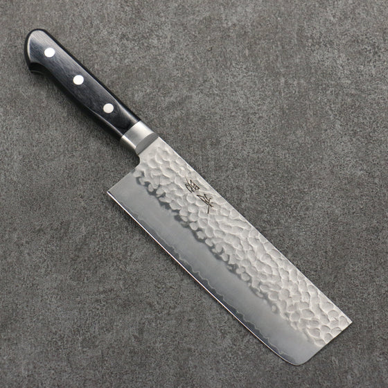 Seisuke AUS8 Hammered Nakiri  165mm Black Pakka wood Handle - Seisuke Knife