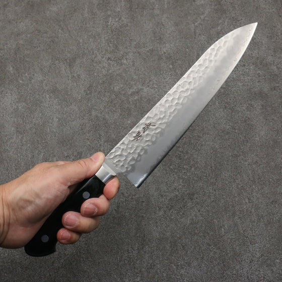 Seisuke AUS8 Hammered Gyuto  210mm Black Pakka wood Handle - Seisuke Knife