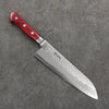 Seisuke Blue Super Hammered Gyuto  180mm Red Pakka wood Handle - Seisuke Knife