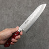 Seisuke Blue Super Hammered Gyuto  180mm Red Pakka wood Handle - Seisuke Knife