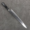 Seisuke Nami AUS10 Mirrored Finish Damascus Sujihiki  240mm Black Pakka wood Handle - Seisuke Knife