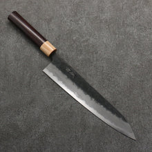  Seisuke Blue Super Black Nashiji Gyuto  240mm Rosewood (Ferrule: White Pakka Wood) Handle - Seisuke Knife