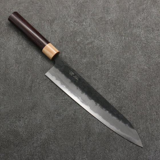 Seisuke Blue Super Black Nashiji Gyuto  240mm Rosewood (Ferrule: White Pakka Wood) Handle - Seisuke Knife