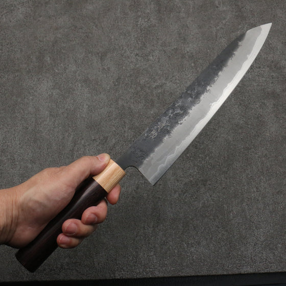 Seisuke Blue Super Black Nashiji Gyuto  240mm Rosewood (Ferrule: White Pakka Wood) Handle - Seisuke Knife