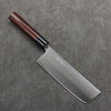 Seisuke Blue Super Nakiri  165mm Rosewood (Ferrule: Black Pakka Wood) Handle - Seisuke Knife