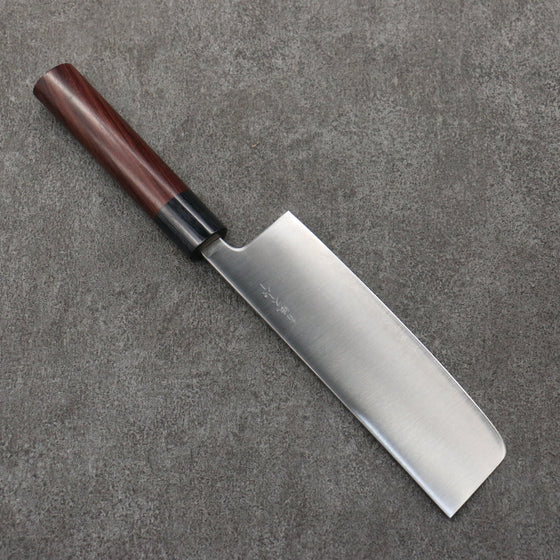 Seisuke Blue Super Nakiri  165mm Rosewood (Ferrule: Black Pakka Wood) Handle - Seisuke Knife