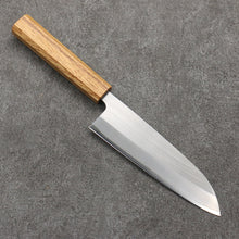  Seisuke SRS13 Vertically Brushed Santoku  165mm Oak Handle - Seisuke Knife