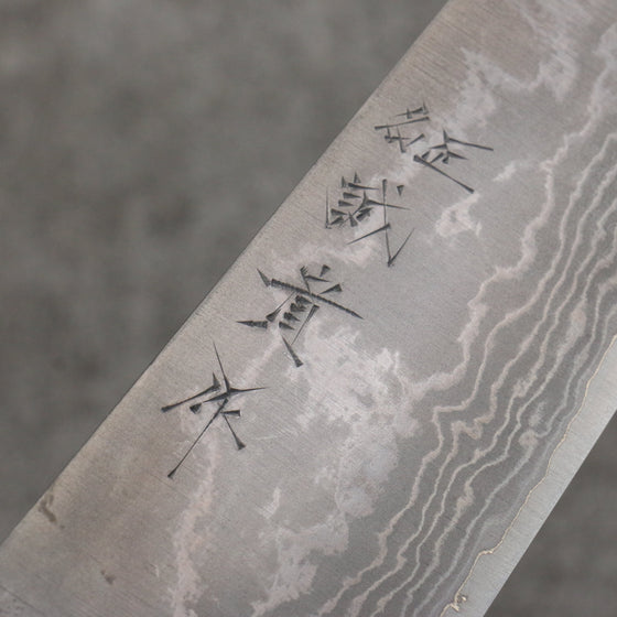 Shigeki Tanaka VG10 Damascus black dye Gyuto  210mm Keyaki (Japanese Elm) Handle - Seisuke Knife