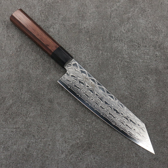 Seisuke AUS10 Mirror Crossed Bunka  180mm Rosewood (Ferrule: Black Pakka Wood) Handle - Seisuke Knife