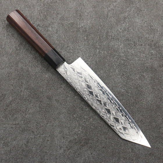 Seisuke AUS10 Mirror Crossed Bunka  180mm Rosewood (Ferrule: Black Pakka Wood) Handle - Seisuke Knife