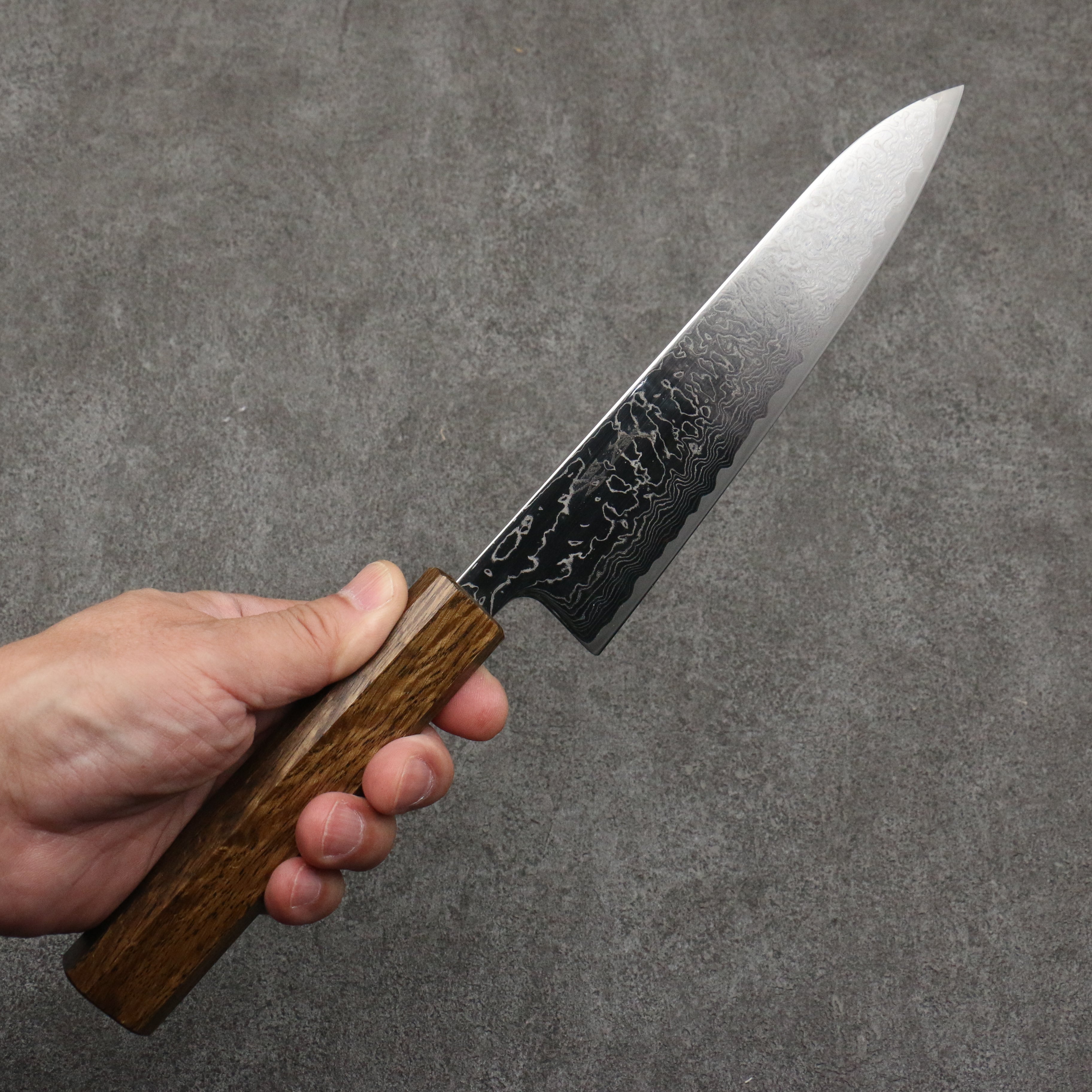 Seisuke VG10 Mirrored Finish Damascus Gyuto  180mm Oak Handle - Seisuke Knife