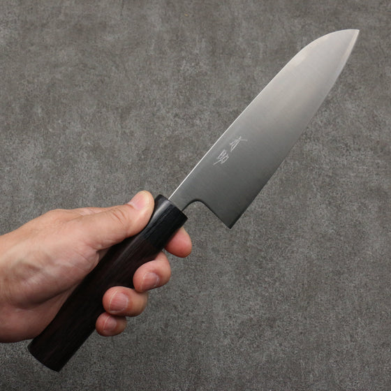 Seisuke Blue Super Santoku  165mm Rosewood (Ferrule: Black Pakka Wood) Handle - Seisuke Knife