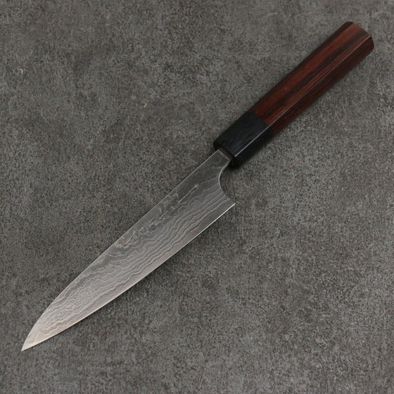 Nao Yamamoto SG2 Damascus Migaki Finished Petty-Utility  135mm Rosewood (Ferrule: Black Pakka Wood) Handle - Seisuke Knife