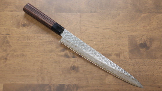 Seisuke AUS10 45 Layer Damascus Sujihiki  240mm Shitan Handle - Seisuke Knife