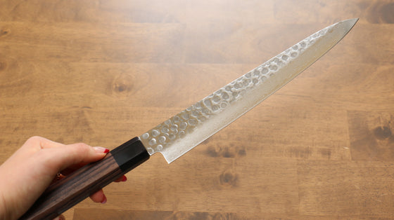 Seisuke AUS10 45 Layer Damascus Sujihiki  240mm Shitan Handle - Seisuke Knife