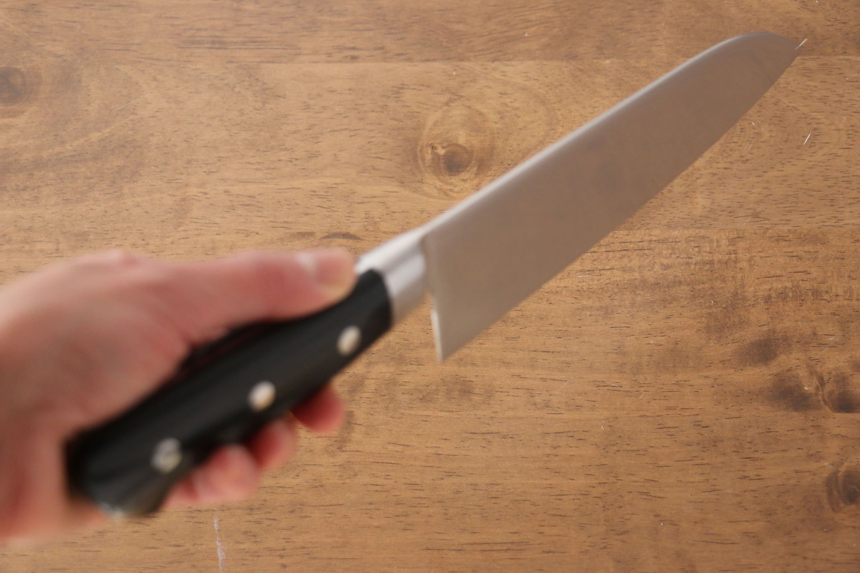 Iseya Molybdenum Santoku 180mm Black Pakkawood Handle - Seisuke Knife