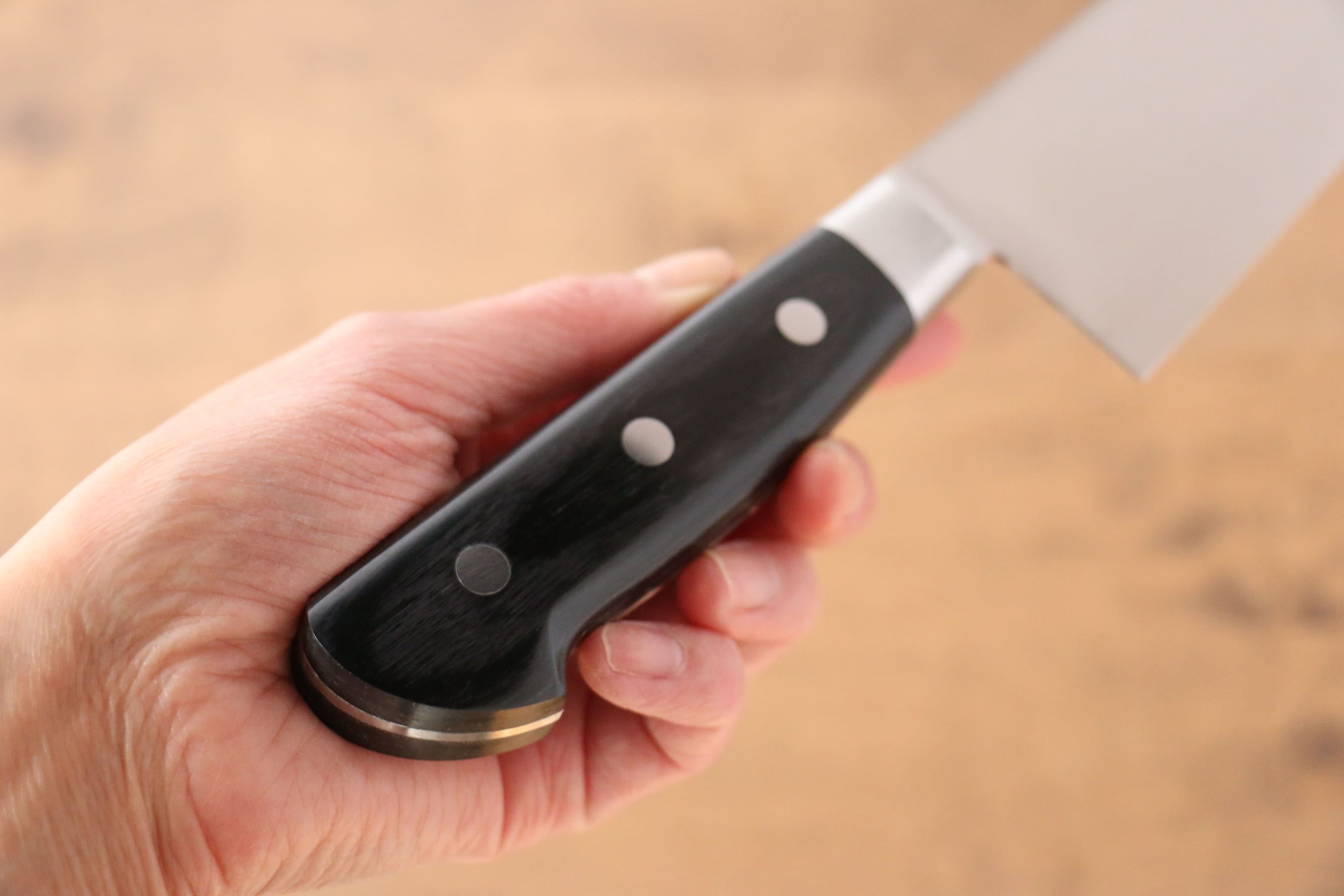 Iseya Molybdenum Santoku 180mm Black Pakkawood Handle - Seisuke Knife