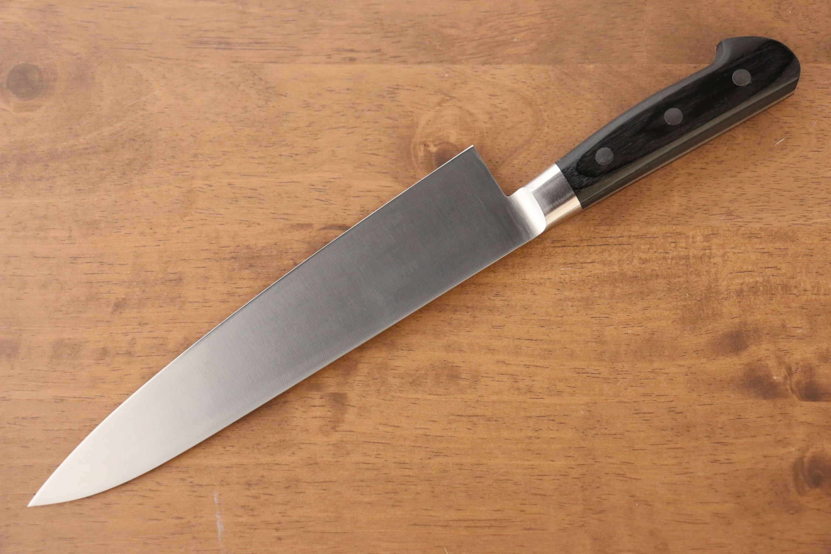 Iseya Molybdenum Gyuto 210mm Black Pakkawood Handle - Seisuke Knife