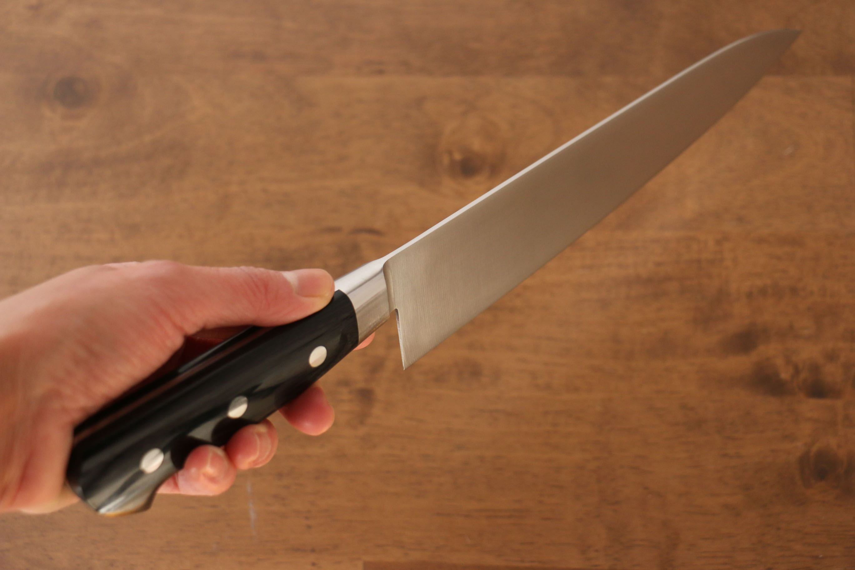 Iseya Molybdenum Gyuto 210mm Black Pakkawood Handle - Seisuke Knife