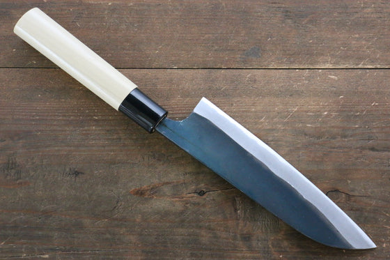 Kanetsune Blue Steel No.2 Kurouchi Santoku 165mm Magnolia Handle - Seisuke Knife