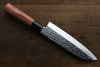 Kanetsune DSR-1K6 Hammered Santoku 165mm Red Pakka wood Handle - Seisuke Knife