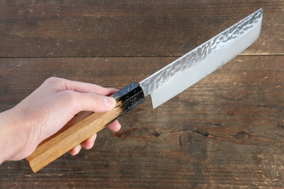 Sakai Takayuki VG10 33 Layer Damascus Nakiri 160mm with Lacquered (Kokushin) Live Oak Handle - Seisuke Knife